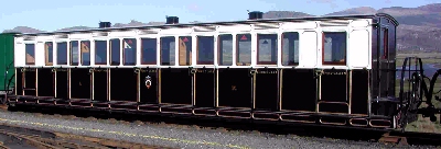 Ffestiniog 15 Earliest bogie coaches: originally tricomposite built 1872